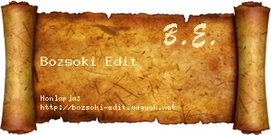 Bozsoki Edit névjegykártya